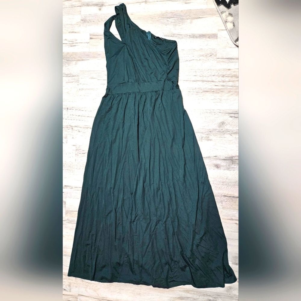 Green maxi one Shoulder strap dress Women's Large